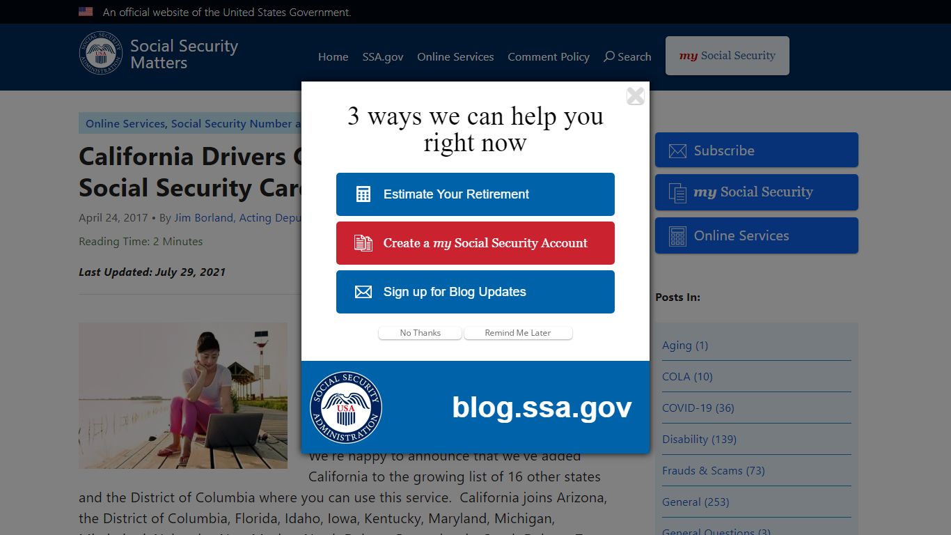 California Drivers Can Now Replace Their Social Security Card Online